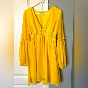 SHEIN long sleeve yellow dress